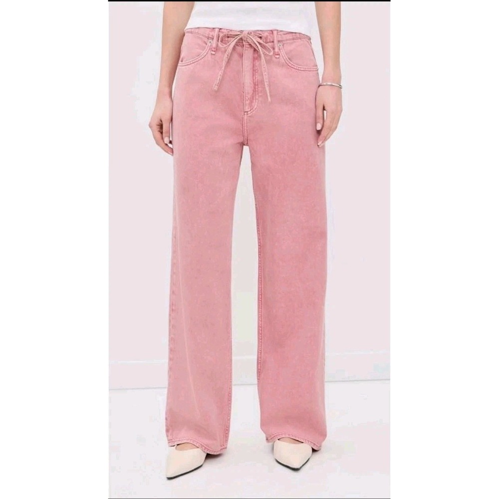 Rag & Bone Featherweight Phoebe Beach Pant Jeans Women's Large Raspberry Stone